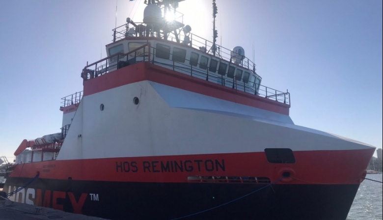 Llegó el buque Hos Remington y comienza la exploración de petróleo