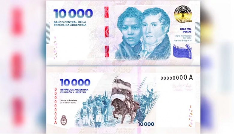 Ya circulan los nuevos billetes de Diez Mil pesos