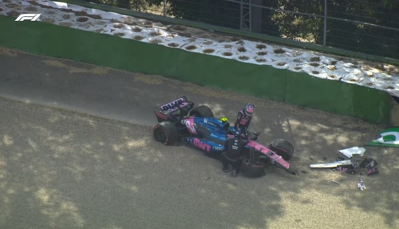 Colapinto tuvo un choque en la clasificación y largará 15° en el GP de Imola