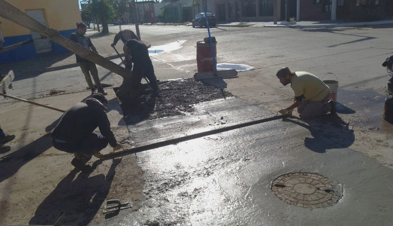 Se realizan importantes tabajos con tareas de hormigón en el núcleo urbano