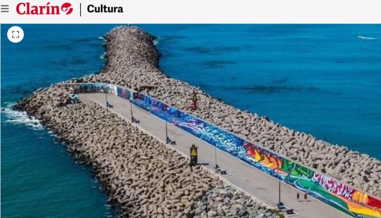 El mural de la escollera de Quequén llega a medios nacionales: destacan la galería “Mar Adentro” como única en el mundo
