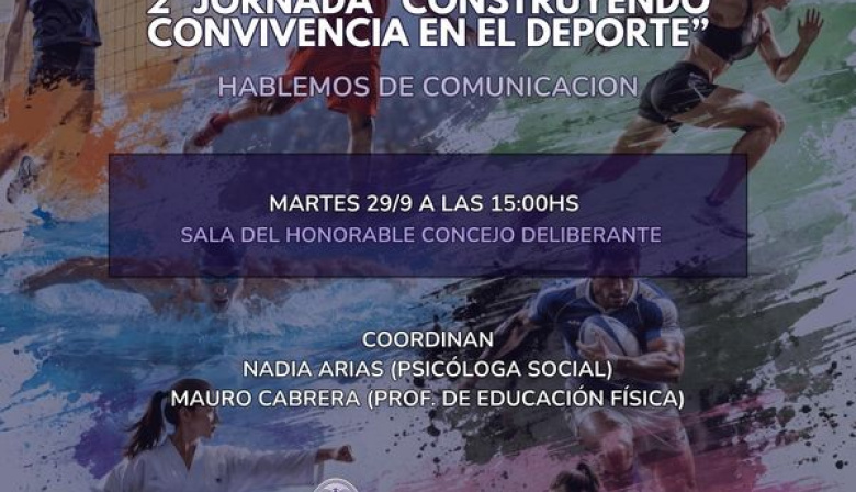 Se viene la 2° Jornada “Construyendo Convivencia en el Deporte”