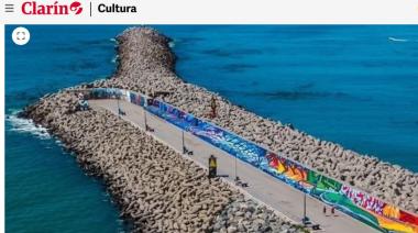 El mural de la escollera de Quequén llega a medios nacionales: destacan la galería “Mar Adentro” como única en el mundo