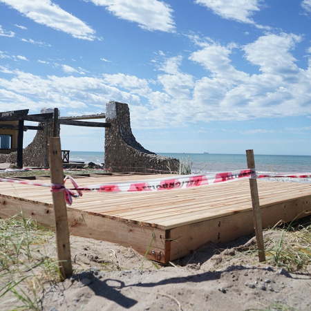 Demarcan sendas peatonales en Quequén y avanza la obra de Presupuesto Participativo en Costa Bonita
