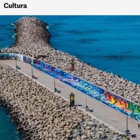 El mural de la escollera de Quequén llega a medios nacionales: destacan la galería “Mar Adentro” como única en el mundo