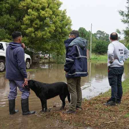Temporal en Necochea: fuerte despliegue municipal en las calles para asistir a vecinos y prevenir daños