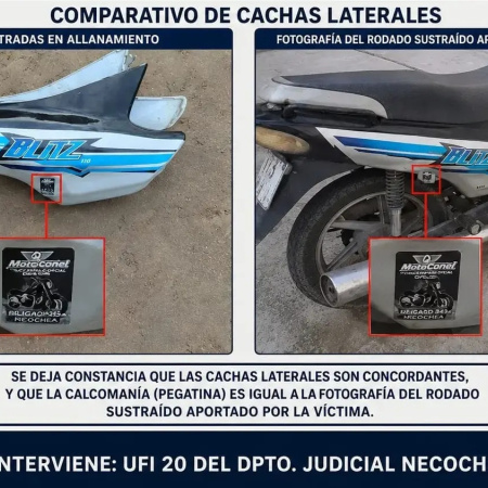 Allanaron dos viviendas por el robo de una moto y secuestraron piezas clave para la investigación