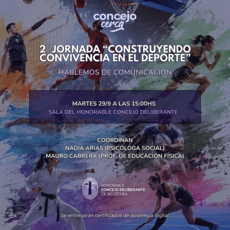 Se viene la 2° Jornada “Construyendo Convivencia en el Deporte”
